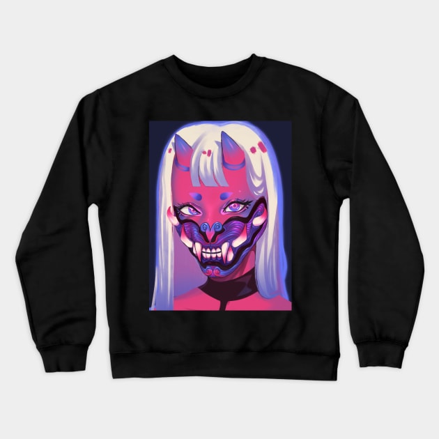 Pink Oni Crewneck Sweatshirt by Minykoi